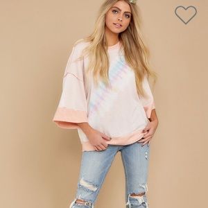 Red Dress Tie Dye By The Way Blush Top